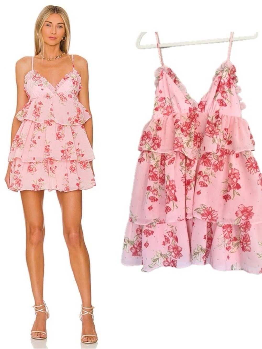 NBD NWT Oslo Floral Garden Pink Sleeveless Mini Dress M